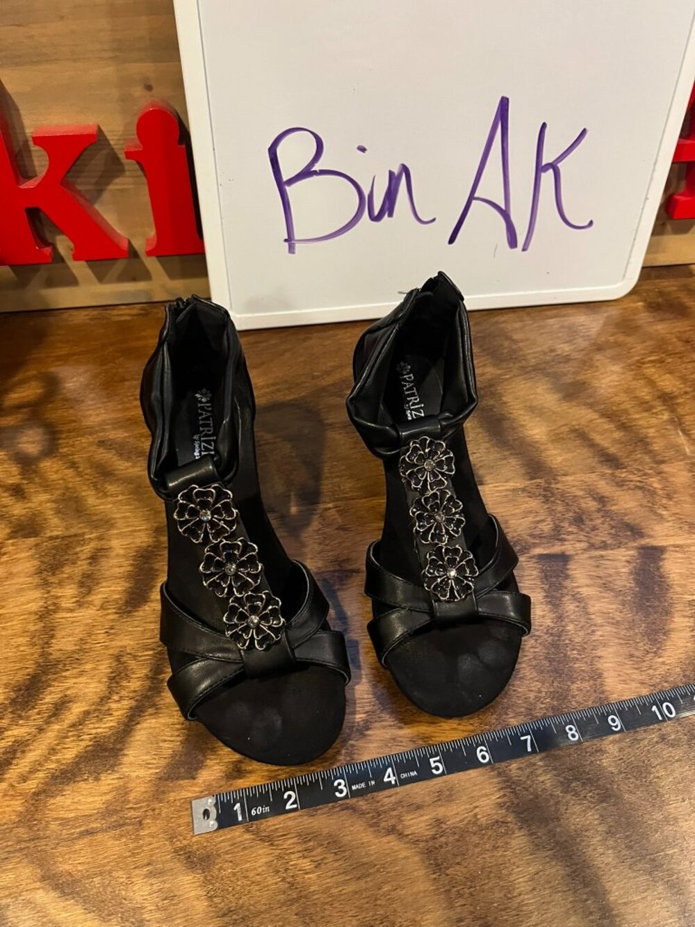 black patrizia short wedge heels
